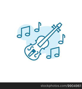 Vector illustration, violin icon design template