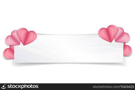 Vector illustration web banner with hearts. Invitation Template Background Design, Valentines Day or Mothers Day. Background with hearts
