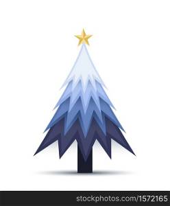 Vector illustration white background with Christmas tree. Vector Christmas tree