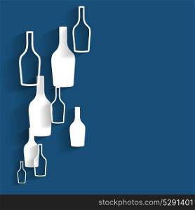 vector illustration. White silhouette alcohol bottle. EPS10. vector illustration silhouette alcohol bottle