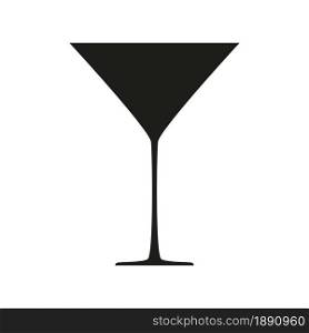 Vector illustration. Wine and cocktail glass isolated icon.