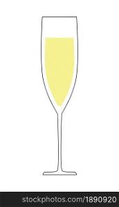 Vector illustration. Wine champagne glass isolated icon.