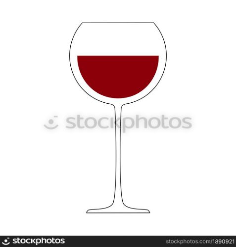Vector illustration. Wine glass isolated icon.