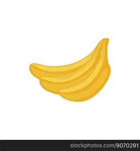 Vector illustration with 3 yellow bananas isolated on a white background. Tropical fruits for cocktail or healthy food, smoothie. Packaging or label design