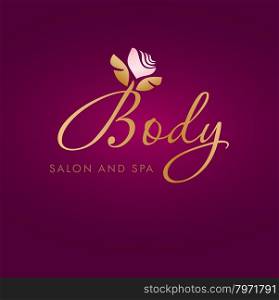 Vector illustration with abstract flower symbol. Logo design. For beauty salon, spa center, health clinic or flower shop.
