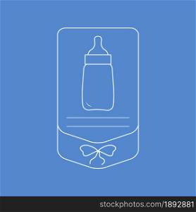 Vector illustration with baby bottle. Feeding bottle. Things necessary for newborns. Nutrition for babies.