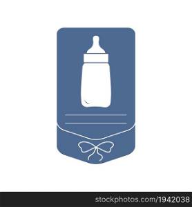 Vector illustration with baby bottle. Feeding bottle. Things necessary for newborns. Nutrition for babies.