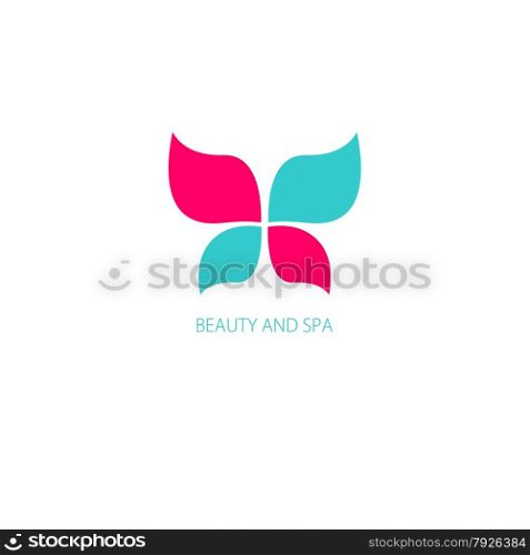 Vector illustration with Butterfly symbol. Logo design. For beauty salon, spa center, health clinic