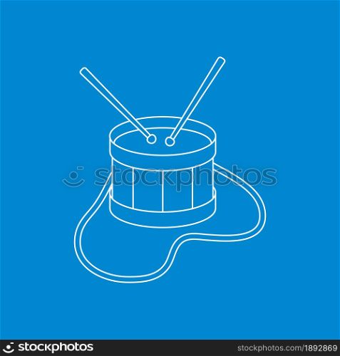 Vector illustration with drum. Musical instrument. Toy. Design for postcard, banner, poster or print.