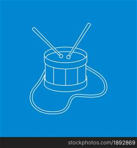 Vector illustration with drum. Musical instrument. Toy. Design for postcard, banner, poster or print.