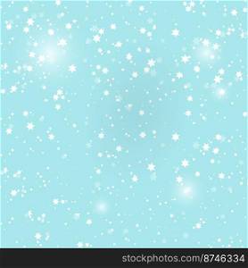 Vector illustration with falling snow background. Winter sky