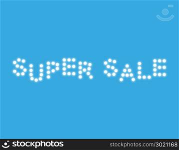 Vector illustration with glowing text Sale . Vector illustration with glowing text Sale. on the blue backgraund.