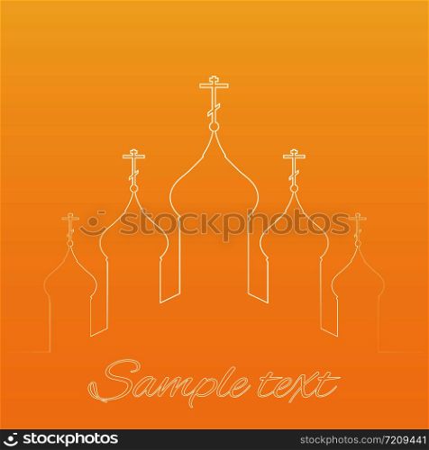 Vector illustration with the contours of the Orthodox Church for infographics, greeting cards, invitations, and your design. Vector illustration with the contours of the Orthodox Church for