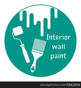 Vector illustration with tools for painting works. Building, construction and home repair tools. Painting and repair of premises.