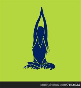 Vector illustration woman, concept of spa, yoga and relax