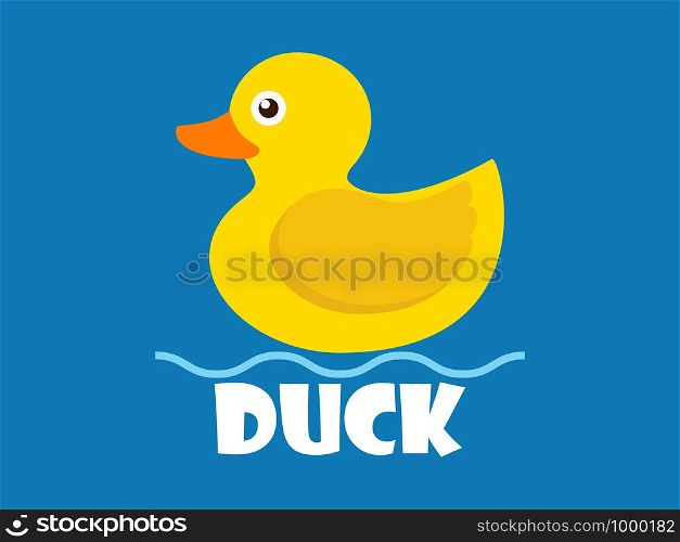 Vector Illustration yellow rubber duck toy for kid isolated on white background