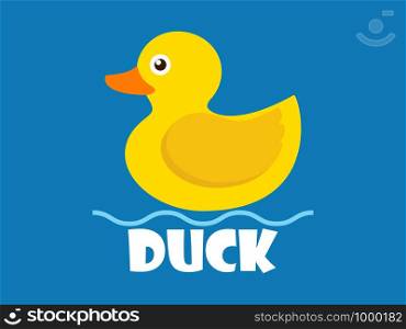 Vector Illustration yellow rubber duck toy for kid isolated on white background