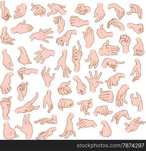 Vector illustrations pack of man hands in various gestures.&#xA;