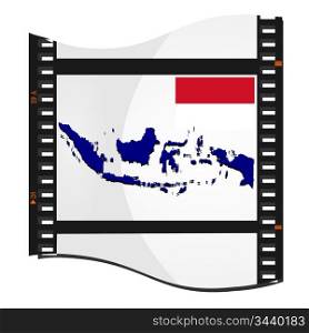 Vector image footage with a map of Indonesia
