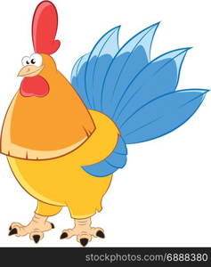 Vector image of a cartoon golden chicken