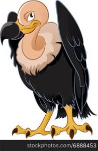 Vector image of a cartoon smiling vulture