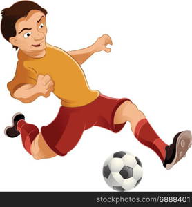 Vector image of a cartoon soccer player