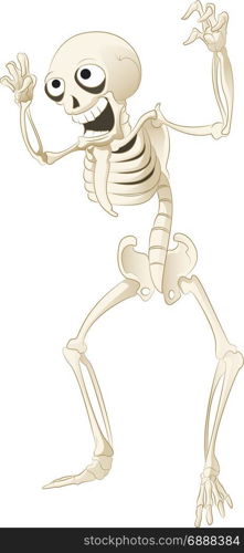 Vector image of a cartoon spooky skeleton