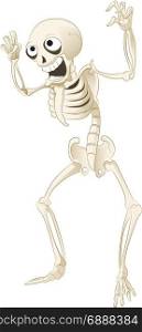 Vector image of a cartoon spooky skeleton