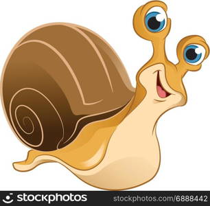 Vector image of a Cartoon yellow Snail