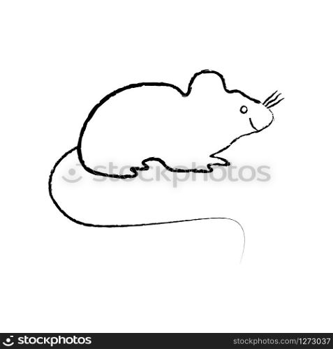 Vector image of a Christmas rat. Year of the rat 2020