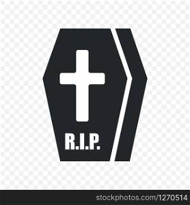 vector image of a coffin with a cross