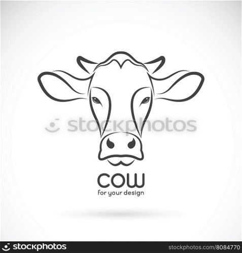Vector image of a cow head design on brown background, Vector cow logo. Farm Animals.
