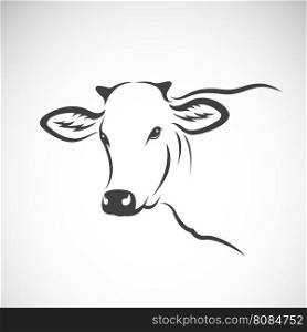 Vector image of a cow head design on white background, Vector cow logo. Farm Animals.