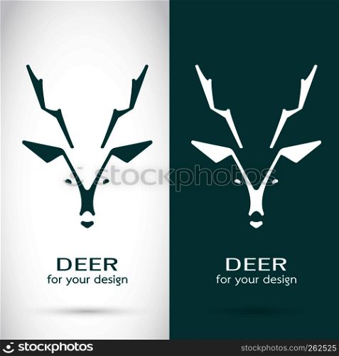 Vector image of a deer head design on white background and blue background, Logo, Symbol