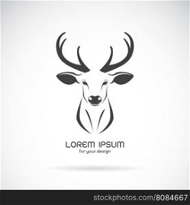 Vector image of a deer head design on white background, Vector deer logo. Wild Animals.