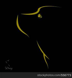 Vector image of a dog on a black background