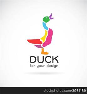 Vector image of a duck design on white background