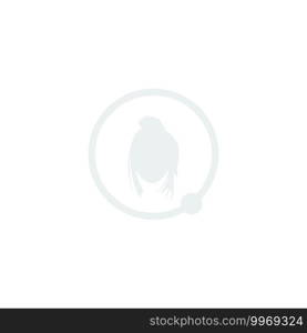 vector image of a female profile offline on a white background