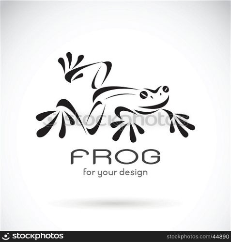 Vector image of a frog design on white background, Frog Logo. Wild Animals. Vector illustration.