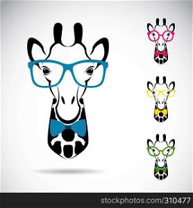 Vector image of a giraffe glasses on white background.