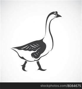 Vector image of a goose on white background, Vector goose logo. Farm Animals.