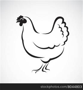 Vector image of a hen design on white background. Vector hen for your design.