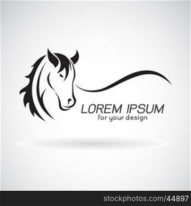 Vector image of a horse head design on white background, Horse Logo. Wild Animals. Vector illustration.