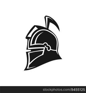 Vector Image of a Knights Helmet with Blue Feather