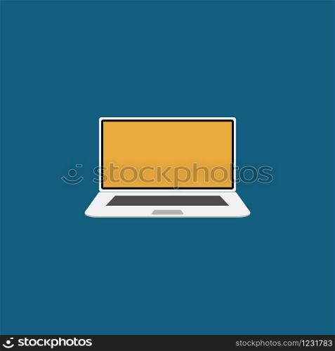 Vector image of a laptop on a blue background
