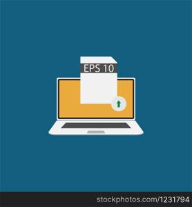 Vector image of a laptop with the export of eps files
