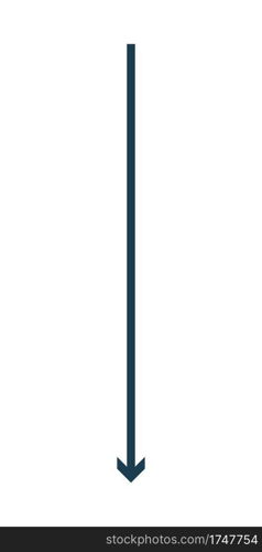 vector image of a long vertical down arrow