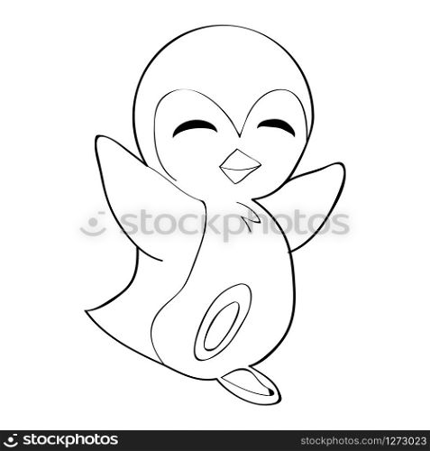 Vector image of a penguin in outlines