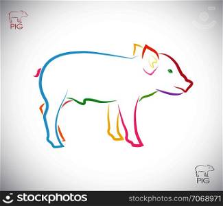 Vector image of a pig on white background