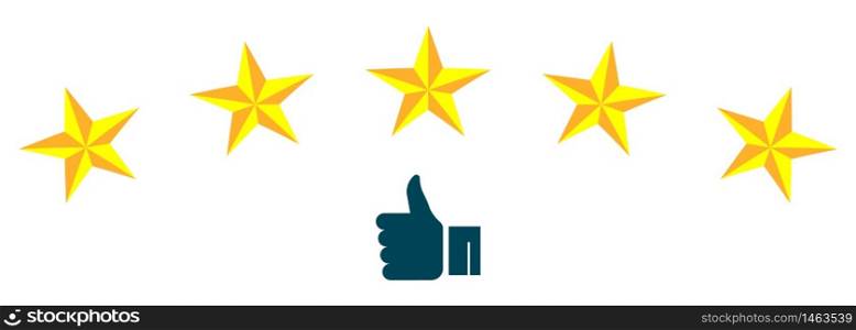 vector image of a quality sign in the form of five stars